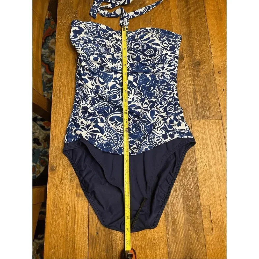 Lauren Ralph Lauren Small blue white swimsuit one piece